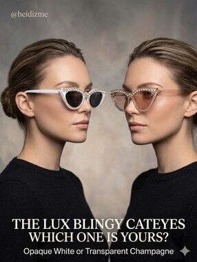 CHOICE of White or Champange Lux Blingy Cateyes